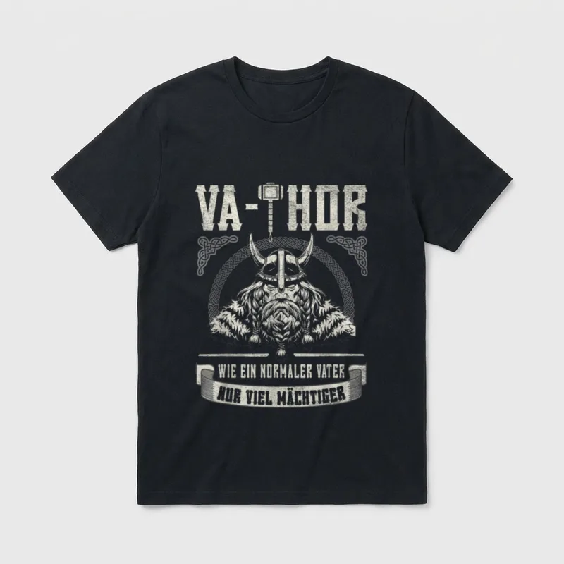 Vathor Wikinger Papa Vater T-Shirt – Klassisches T-Shirt in Schwarz