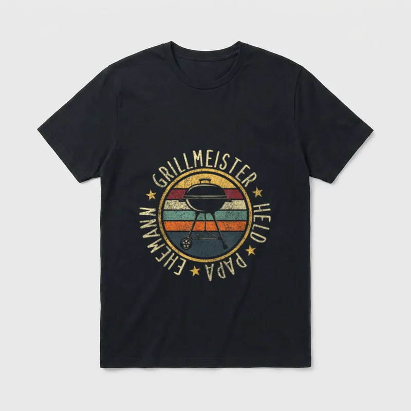 Vater Grillmeister Papa Grillschürze T-Shirt – Klassisches T-Shirt in Schwarz