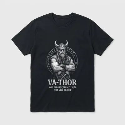 VA-THOR Papa T-Shirt – Klassisches T-Shirt in Schwarz