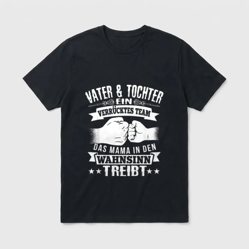 vater und tochter partnerlook papa T-Shirt – Klassisches T-Shirt in Schwarz