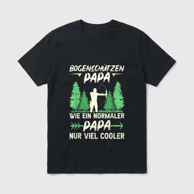 Bogenschütze Papa Spruch Pfeil T-Shirt – Klassisches T-Shirt in Schwarz
