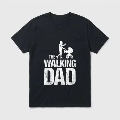 Lustiges +The Walking Dad+ T-Shirt – Klassisches T-Shirt in Schwarz