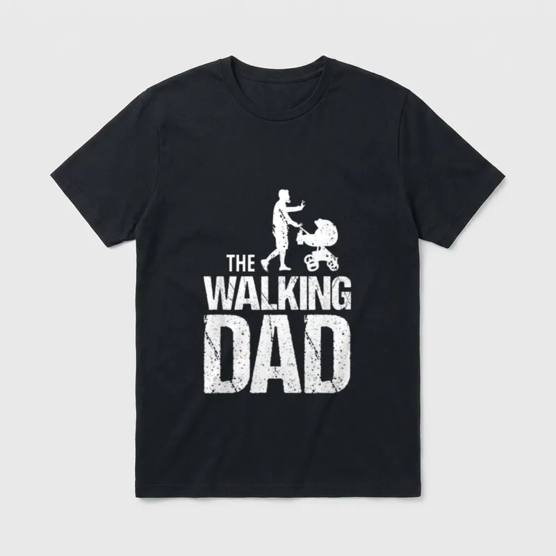 Lustiges +The Walking Dad+ T-Shirt – Klassisches T-Shirt in Schwarz