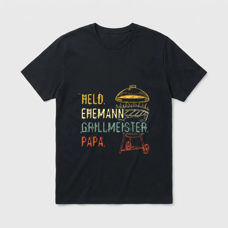 Vater Grillmeister Papa Grillschürze Lustig T-Shirt – Klassisches T-Shirt in Schwarz