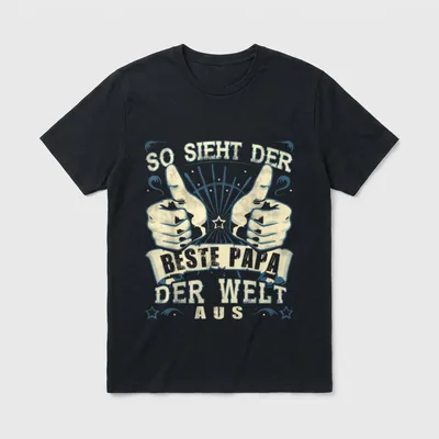 Bester Papa Welt T-Shirt – Klassisches T-Shirt in Schwarz