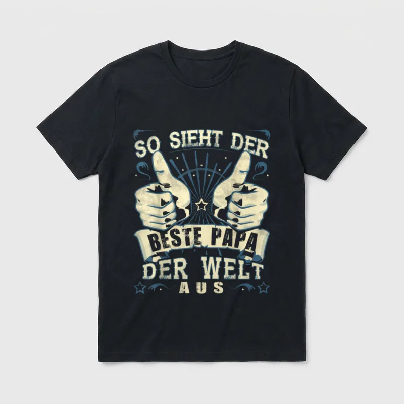 Bester Papa Welt T-Shirt – Klassisches T-Shirt in Schwarz