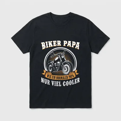 Biker Papa Motorrad Vatertag T-Shirt – Klassisches T-Shirt in Schwarz