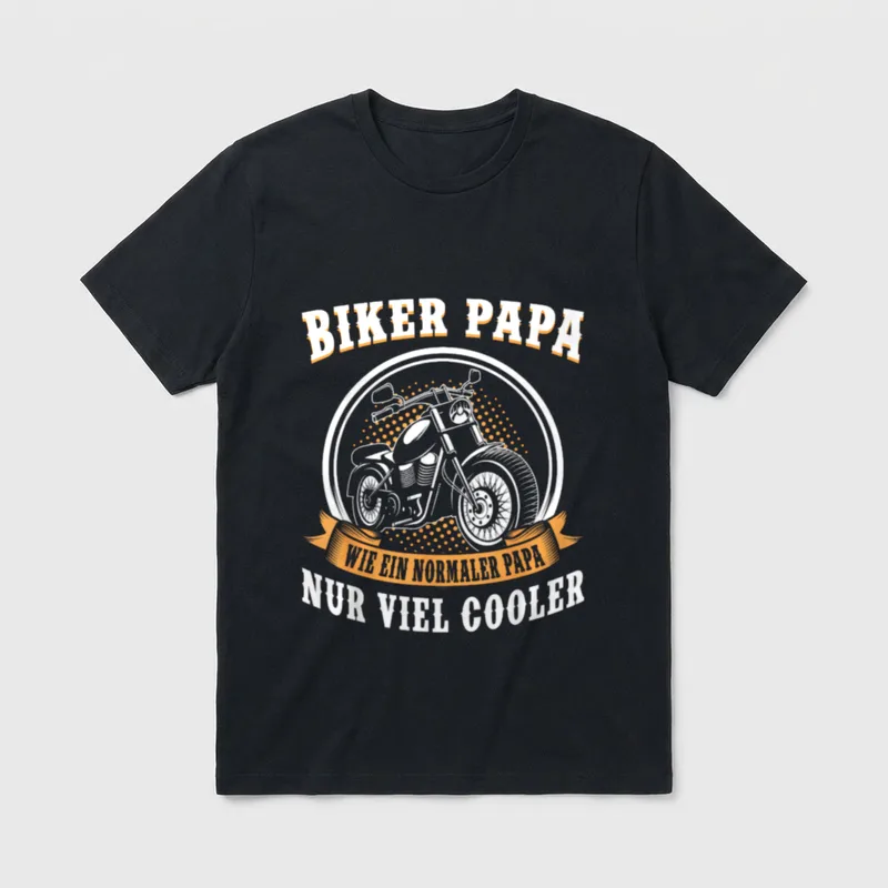 Biker Papa Motorrad Vatertag T-Shirt – Klassisches T-Shirt in Schwarz