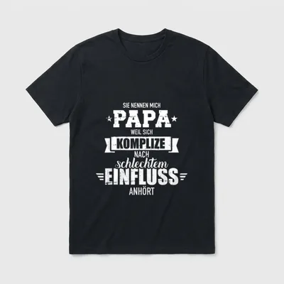 Papa Vater Komplize schlechter T-Shirt – Klassisches T-Shirt in Schwarz