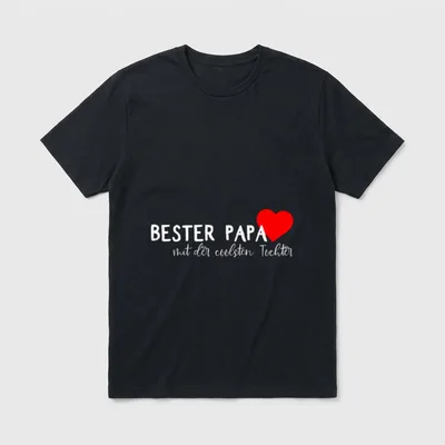 Bester Papa coolste Tochter T-Shirt – Klassisches T-Shirt in Schwarz