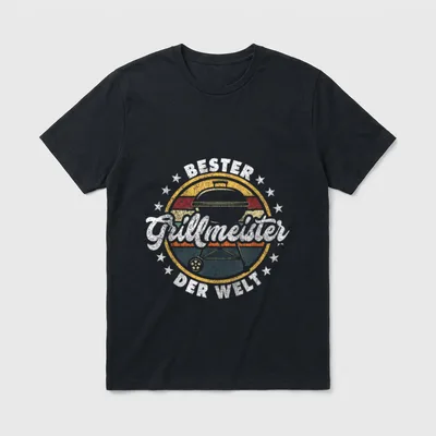 Bester Grillmeister Papa T-Shirt – Klassisches T-Shirt in Schwarz
