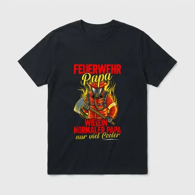 Feuerwehr Papa Feuerwehrmann Uniform T-Shirt – Klassisches T-Shirt in Schwarz