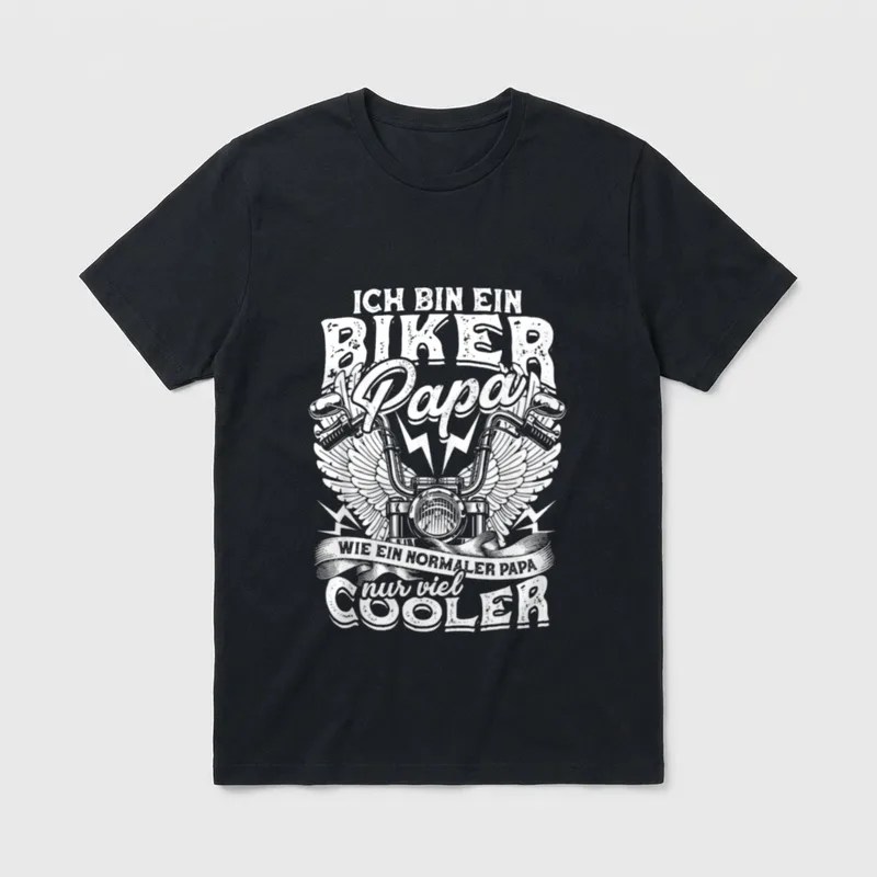 Biker Papa Motorrad Fahren T-Shirt – Klassisches T-Shirt in Schwarz