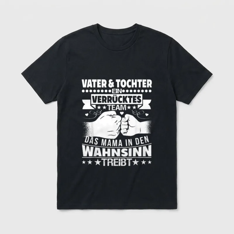 vater tochter partnerlook papa vatertag T-Shirt – Klassisches T-Shirt in Schwarz