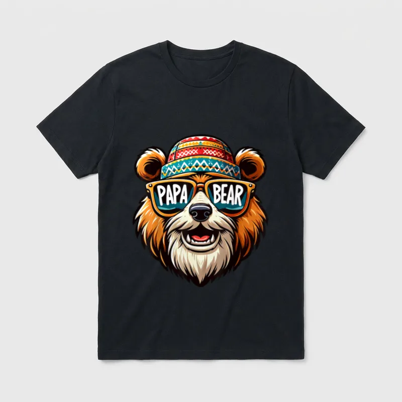Vater mit Kindern Bär T-Shirt – Klassisches T-Shirt in Schwarz