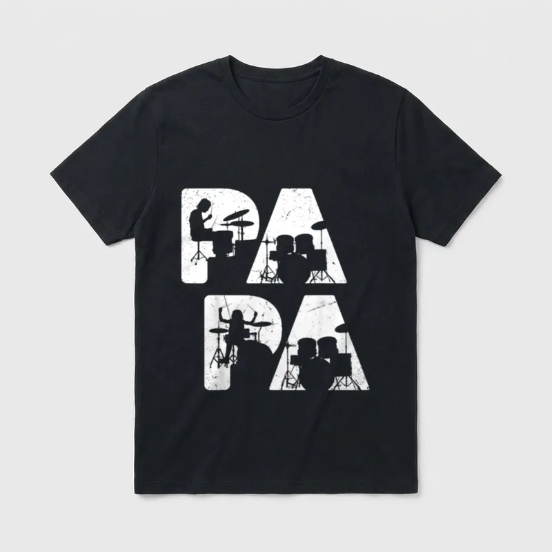 Schlagzeuger Papa Schlagzeug Drummer T-Shirt – Klassisches T-Shirt in Schwarz