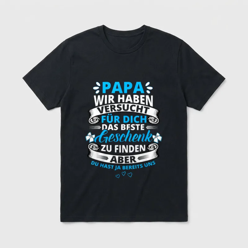 bestes Geschenk Papa T-Shirt – Klassisches T-Shirt in Schwarz