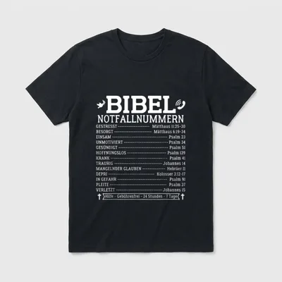 Bibel Notfallnummern Lustiges Bibelverse T-Shirt – Klassisches T-Shirt in Schwarz