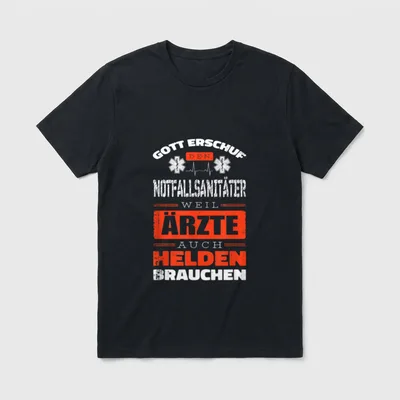 Notfallsanitäter VS Arzt Rettungsdienst T-Shirt – Klassisches T-Shirt in Schwarz