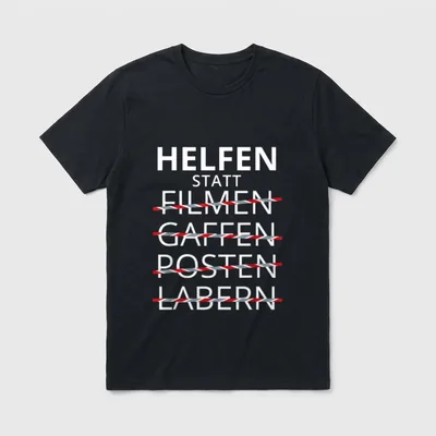 Rettungsdienst Helfen statt Filmen T-Shirt – Klassisches T-Shirt in Schwarz