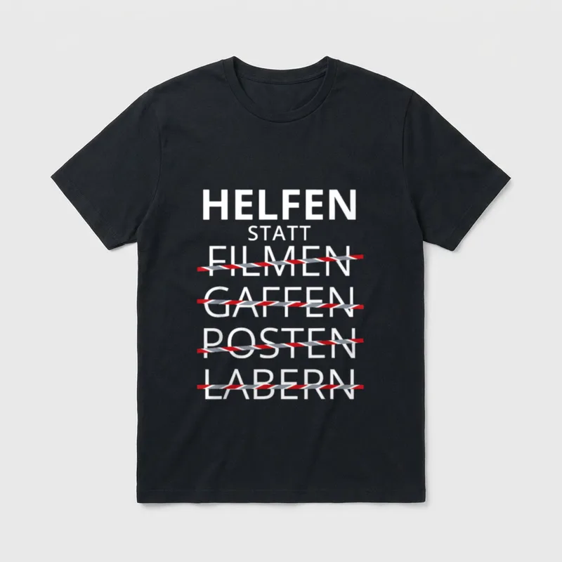 Rettungsdienst Helfen statt Filmen T-Shirt – Klassisches T-Shirt in Schwarz