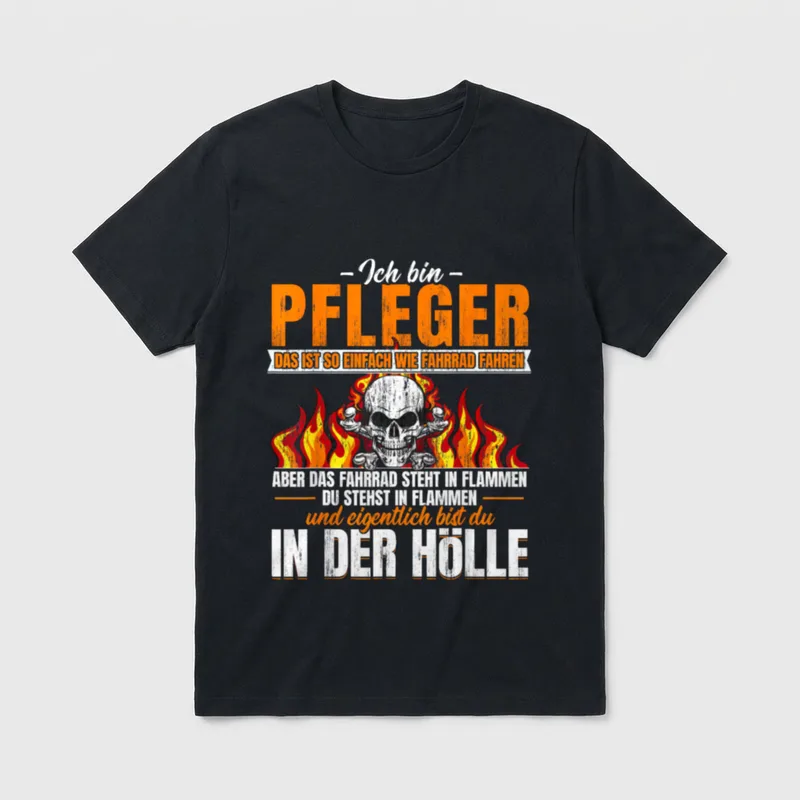 Pfleger Spruch Lustiges Krankenpfleger T-Shirt – Klassisches T-Shirt in Schwarz