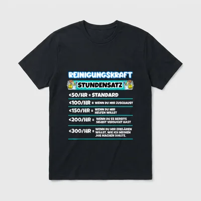 Lustiger Spruch Reinigungskraft Putzkraft T-Shirt – Klassisches T-Shirt in Schwarz