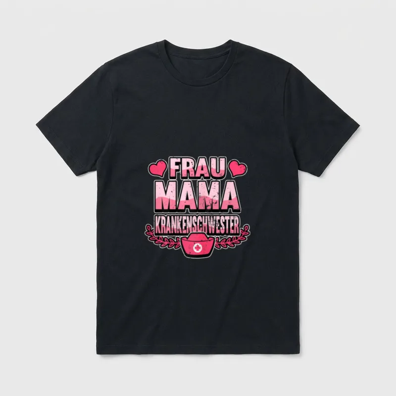 Lustig Frau Mama Krankenschwester T-Shirt – Klassisches T-Shirt in Schwarz
