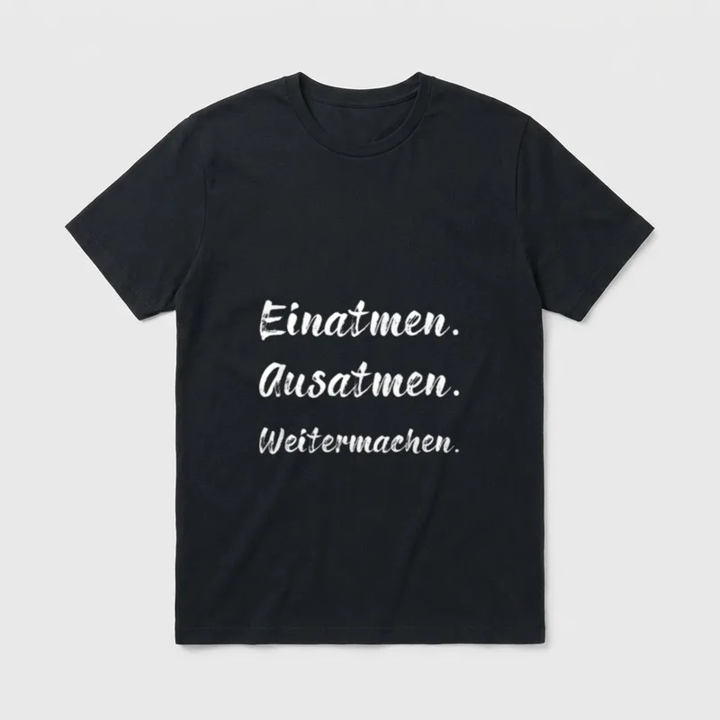 Einatmen Ausatmen Weitermachen Pflege T-Shirt – Klassisches T-Shirt in Schwarz