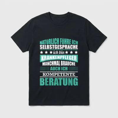 Krankenpfleger Selbstgespräch T-Shirt – Klassisches T-Shirt in Schwarz