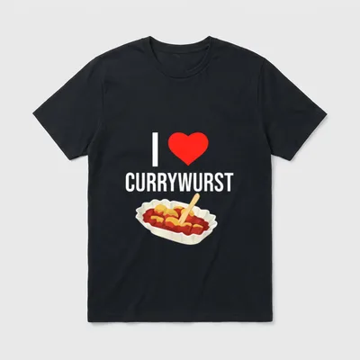 I love Currywurst Lustiges T-Shirt – Klassisches T-Shirt in Schwarz