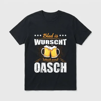 Dialekt Spruch Blad is T-Shirt – Klassisches T-Shirt in Schwarz