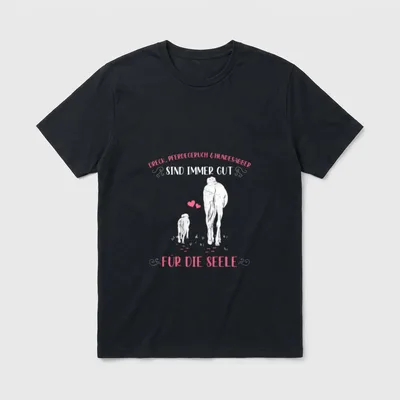 Reiter Pferd Hund Dreck T-Shirt – Klassisches T-Shirt in Schwarz
