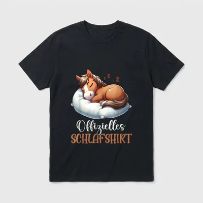 Offizielles Schlafshirt Lustiges Pferd T-Shirt – Klassisches T-Shirt in Schwarz