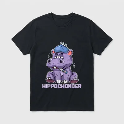 Hypochonder Nilpferd Hippochonder Krank T-Shirt – Klassisches T-Shirt in Schwarz
