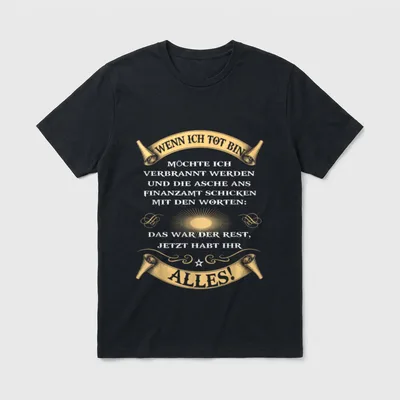 Lustiges Rentner 2025 Finanzamt T-Shirt – Klassisches T-Shirt in Schwarz