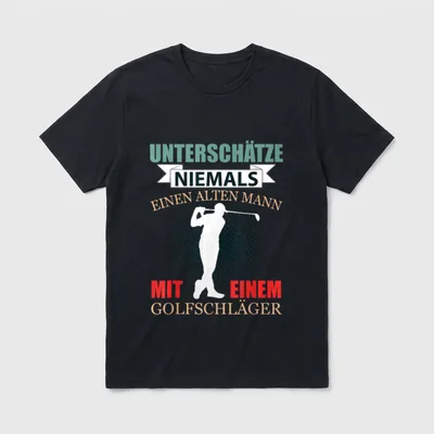 Golf Rentner Lustig Golfschläger T-Shirt – Klassisches T-Shirt in Schwarz
