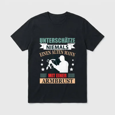 Armbrust Rentner Lustig Bogensport T-Shirt – Klassisches T-Shirt in Schwarz