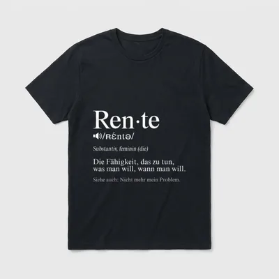 Rente Definition lustiger Spruch T-Shirt – Klassisches T-Shirt in Schwarz
