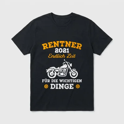 Rentner 2021 Motorrad Biker T-Shirt – Klassisches T-Shirt in Schwarz