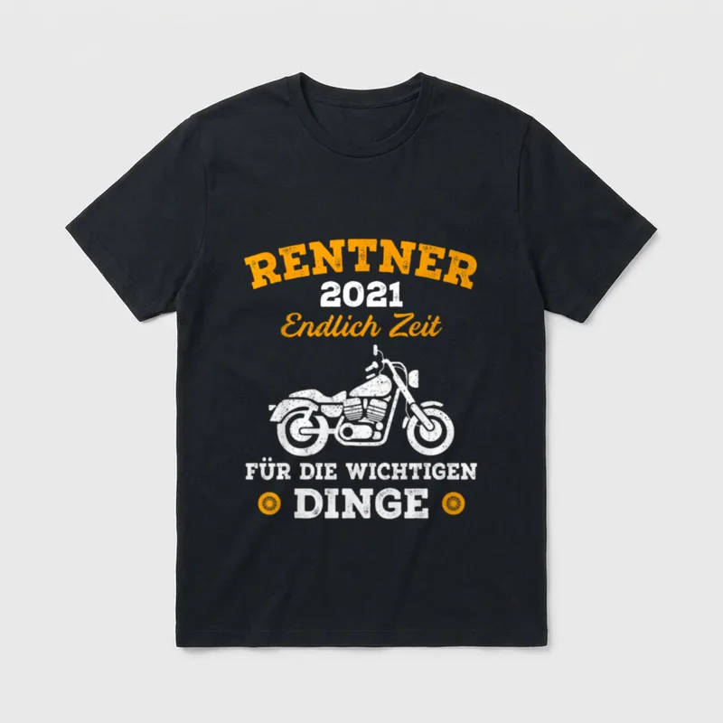 Rentner 2021 Motorrad Biker T-Shirt – Klassisches T-Shirt in Schwarz