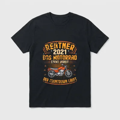 Rentner 2021 Motorrad Spruch T-Shirt – Klassisches T-Shirt in Schwarz