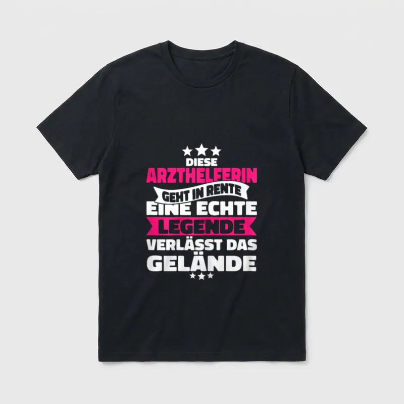 Rentnerin Arzthelferin Rente Spruch T-Shirt – Klassisches T-Shirt in Schwarz