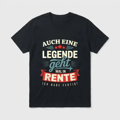 Auch eine Legende geht mal T-Shirt – Klassisches T-Shirt in Schwarz