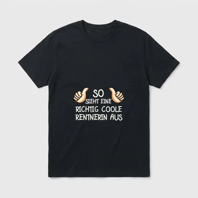 Coole Rentnerin Rente Lustig T-Shirt – Zwei Daumen hoch, Spruch über coole Rentnerin – Klassisches T-Shirt in Schwarz