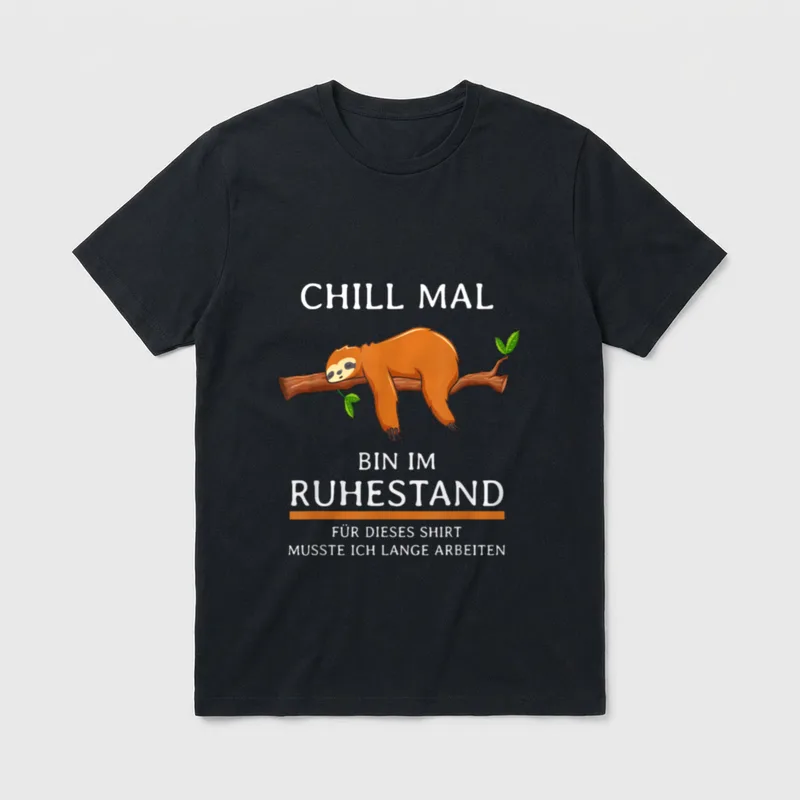 Rentner Lustiges Spruch Faultier Ruhestand T-Shirt – Klassisches T-Shirt in Schwarz