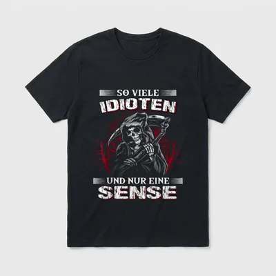 So viele Idioten und nur T-Shirt – Klassisches T-Shirt in Schwarz