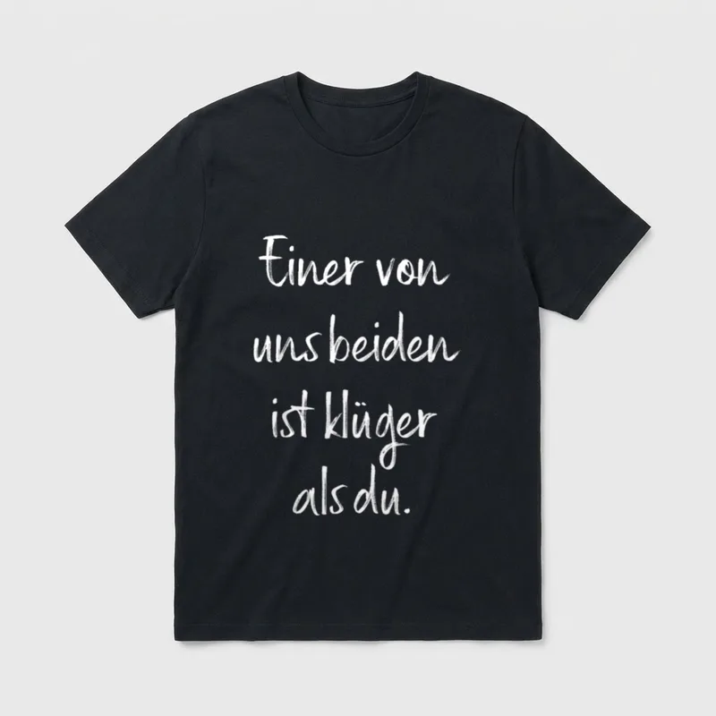 Lustige Sprüche & Ironie T-Shirt – Schriftzug „Einer von uns beiden ist klüger als du“ – Klassisches T-Shirt in Schwarz