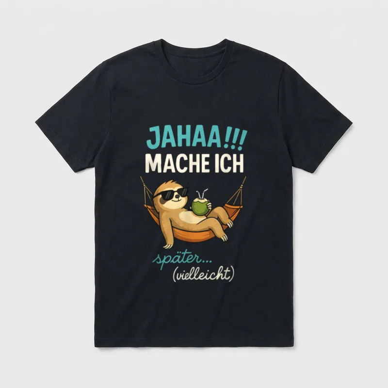 Jahaa Mache ich später Sarkasmus & Ironie T-Shirt – Klassisches T-Shirt in Schwarz