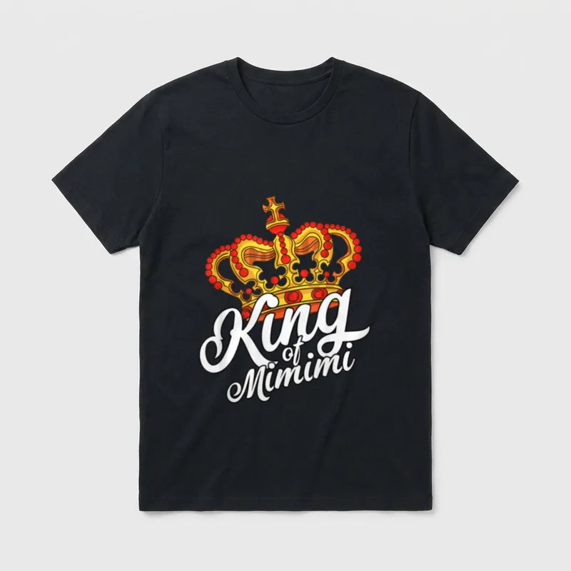 Sarkastischer König King of T-Shirt – Goldene Krone über Schriftzug „King of Mimimi“ – Klassisches T-Shirt in Schwarz